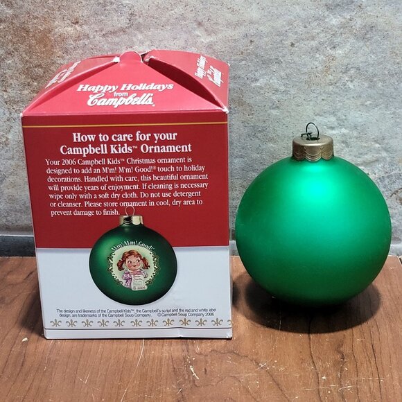 Campbells Soup Kids Green Ball Ornament Collectors Edition 2006 - Picture 3 of 10